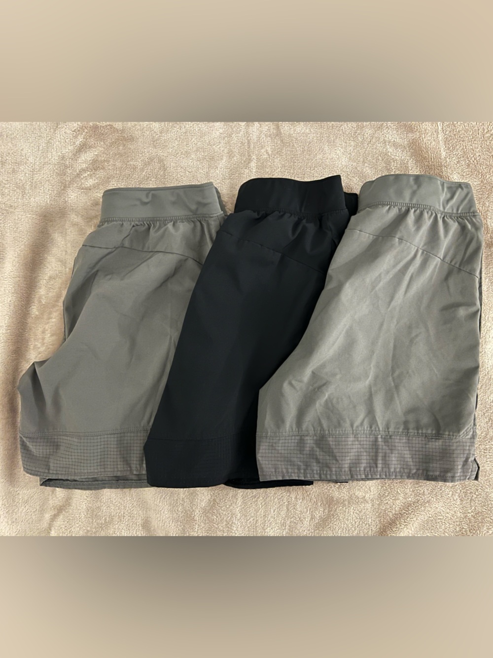 abercrombie kids gray and black shorts